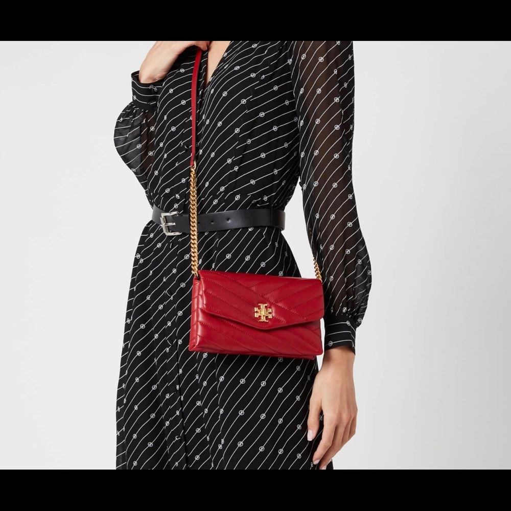 Tory Burch Kira Chevron Wallet on a chain